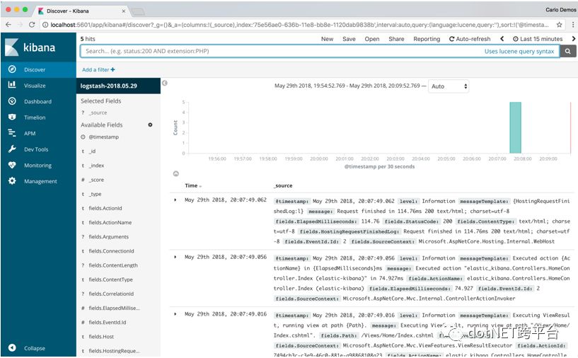 [翻译] ASP.NET Core 利用 Docker、ElasticSearch、Kibana 来记录日志