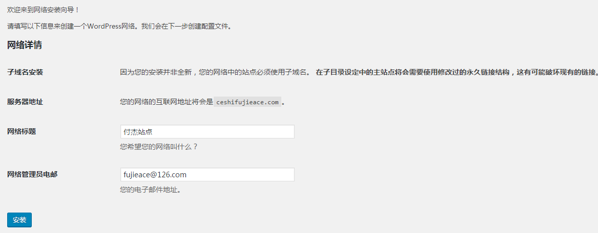 wordpress 配置网络