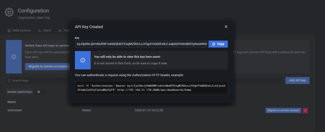 利用 Grafana 的 API Key+Nginx 反向代理实现 Grafana 免登录访问