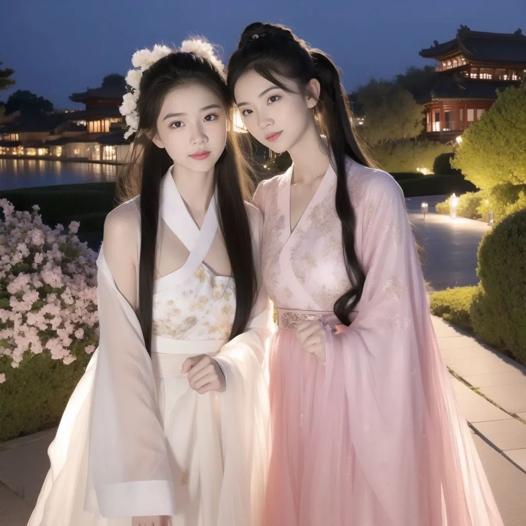 古风汉服下的多情姐妹花,活色生香的美丽令人陶醉 古风汉服下的多情姐妹花,活色生香的美丽令人陶醉