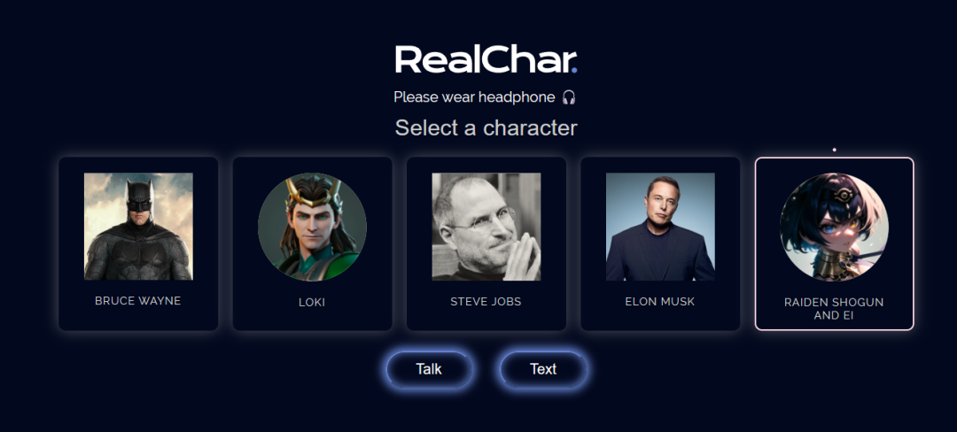 RealChar 实时语音聊天机器人，实现和马斯克等名人面对面聊天