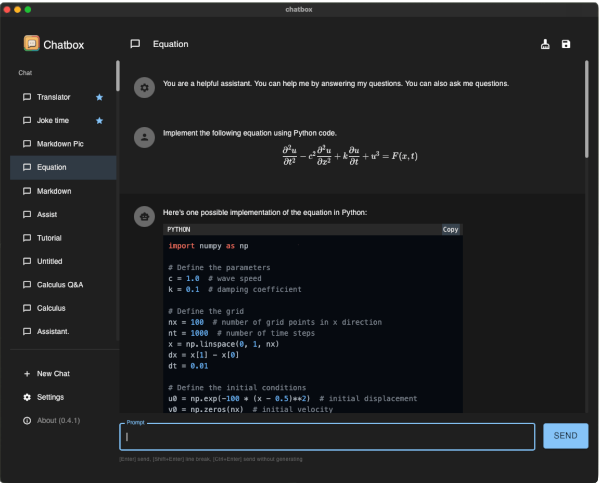 开源的 ChatGPT 桌面应用，Prompt 的调试与管理工具，支持 Windows、Mac 和 Linux