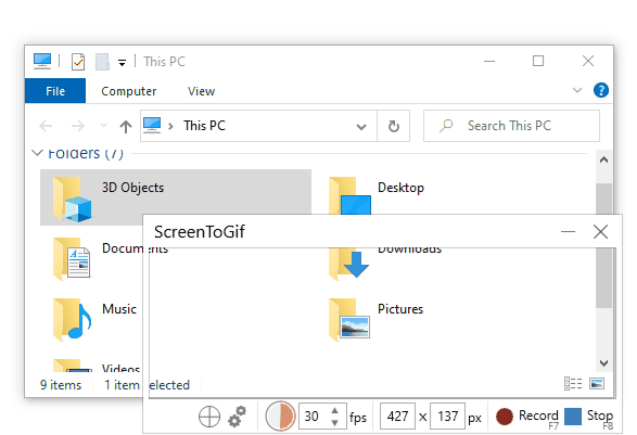 ScreenToGif 一款免费、开源、小巧易用的 Gif 录制/剪辑工具，表情包录制神器