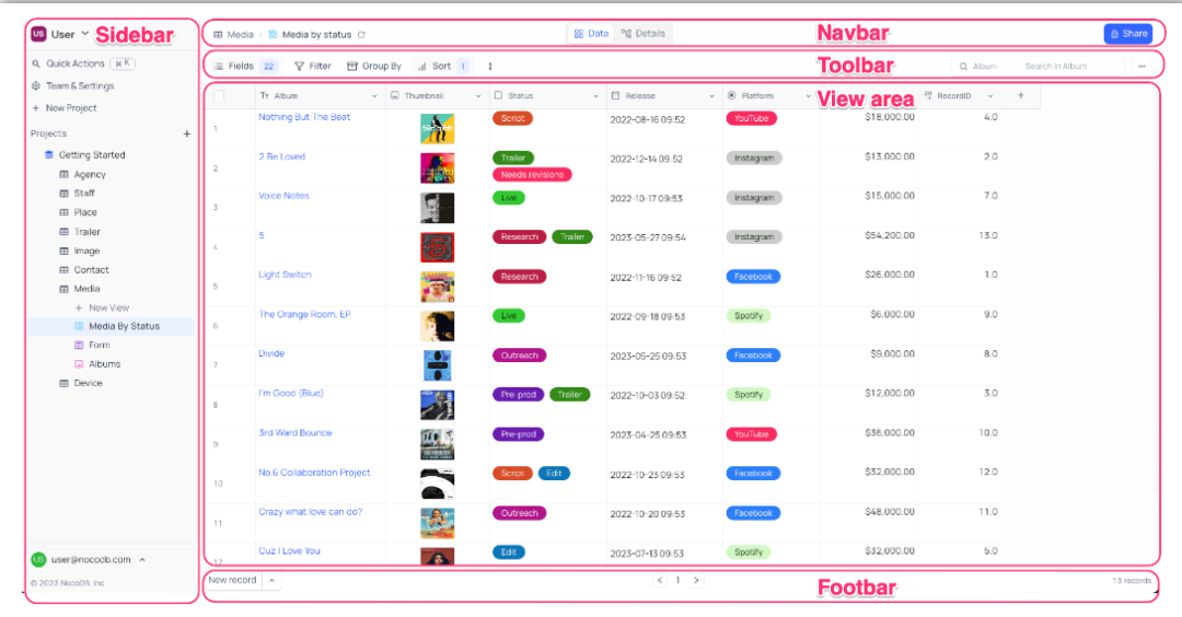 Airtable 的开源替代方案，轻松将数据库转为智能表格！
