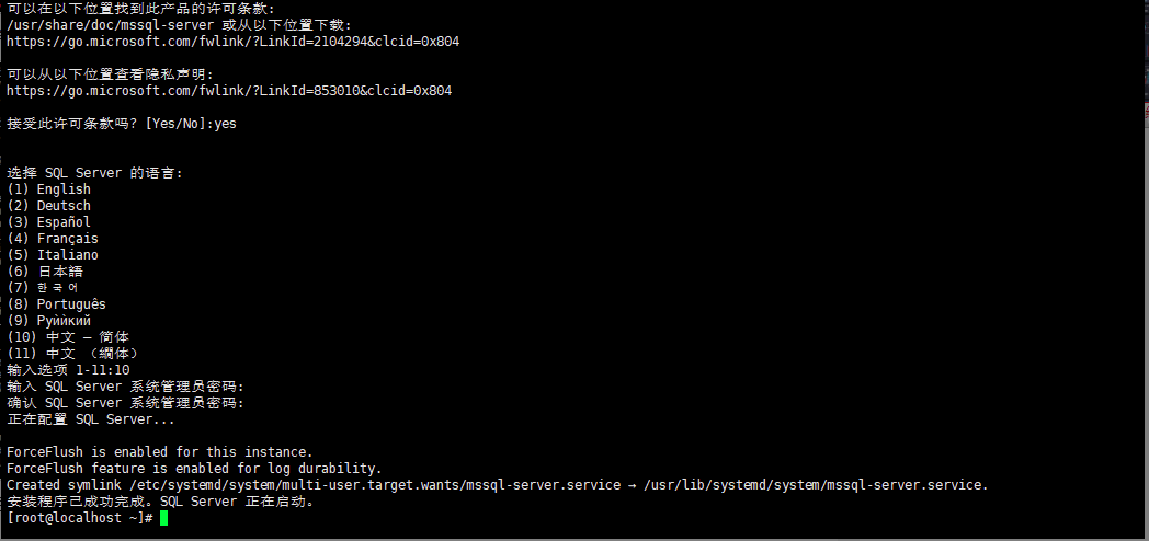 Linux 系统安装 SQL Server 数据库